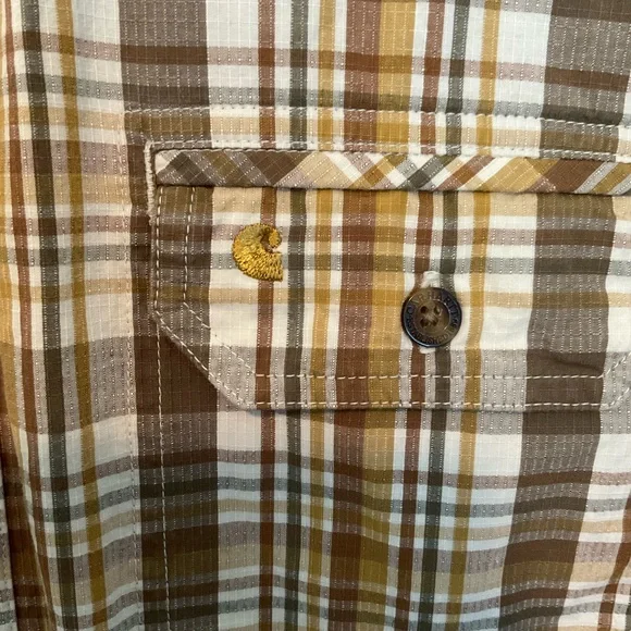 Carhartt Plaid Button Up Short Sleeve Shirt - Picture 5 of 10